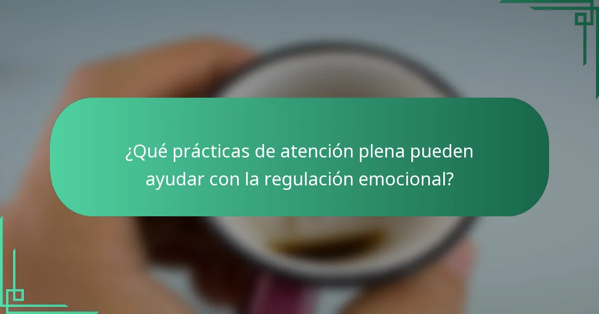 ¿Qué prácticas de atención plena pueden ayudar con la regulación emocional?