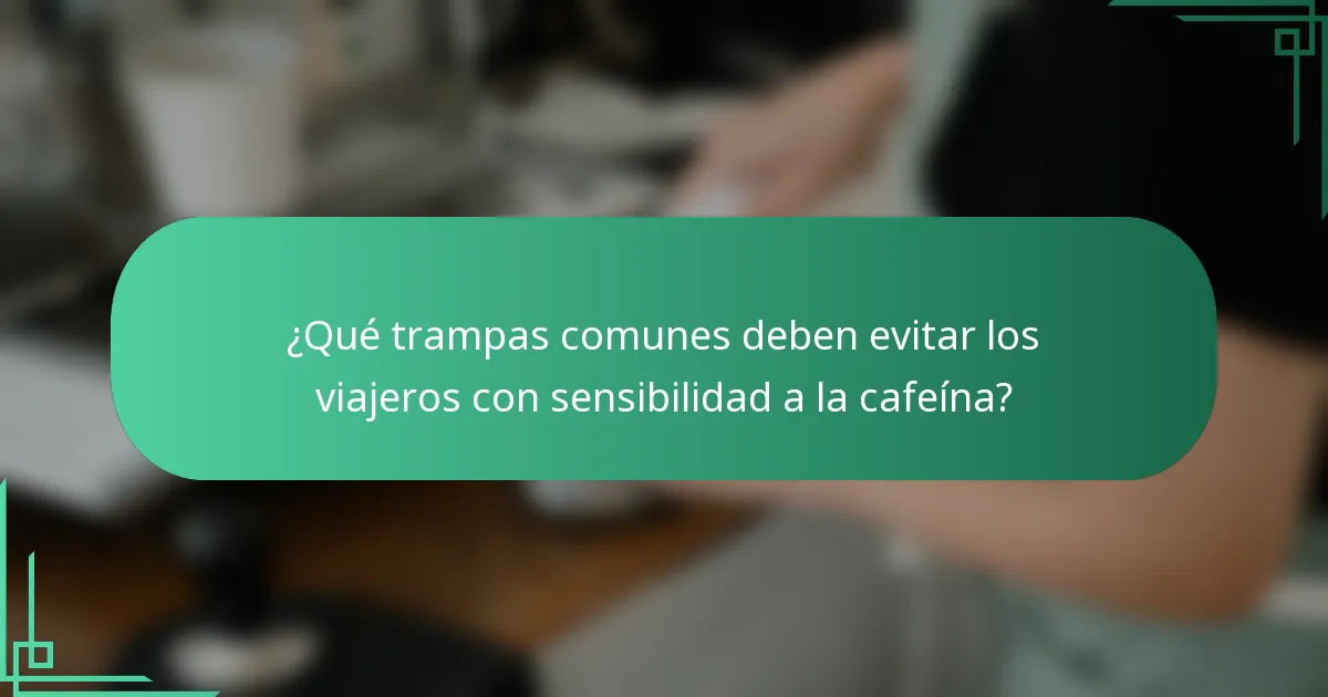 ¿Qué trampas comunes deben evitar los viajeros con sensibilidad a la cafeína?